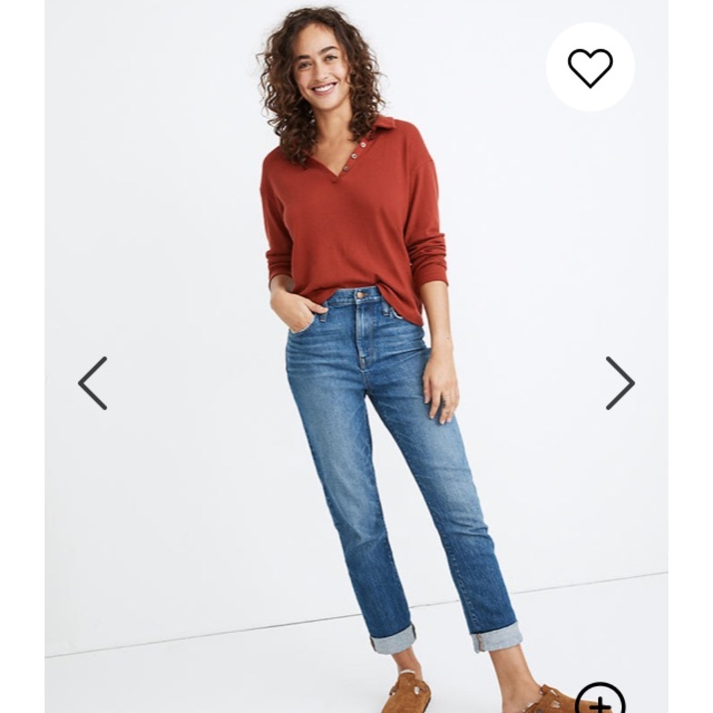 NWOT tall high-rise slim boyjean in moorland wash